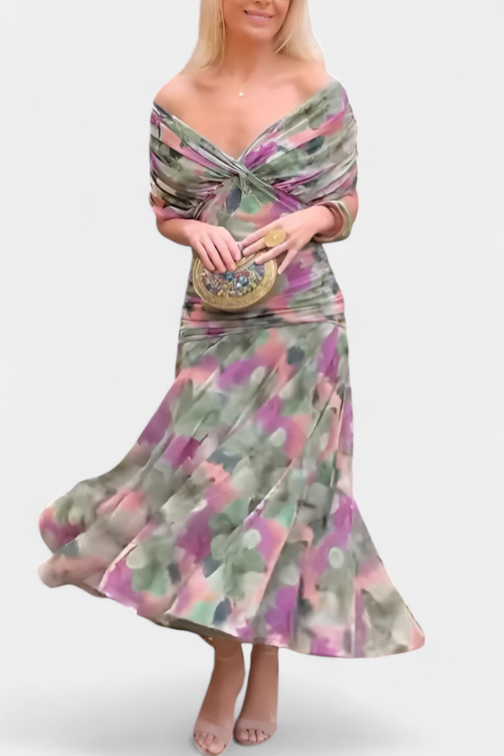 Hayden Laluna™ | Elegant Floral V-Neck Dress