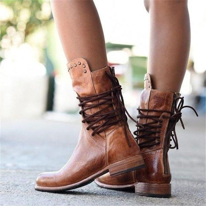 Alisha | Leather Boots with Laces