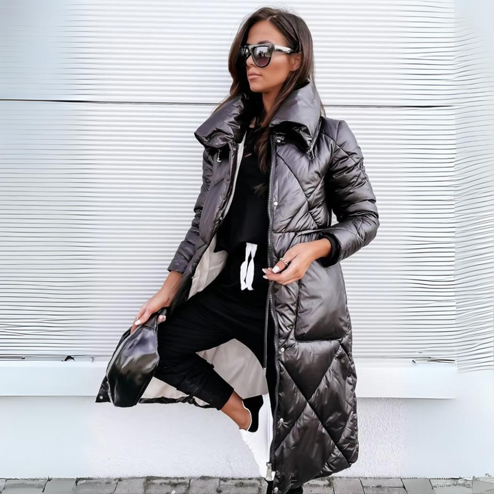 Nicole | Long Quilted Cotton Coat