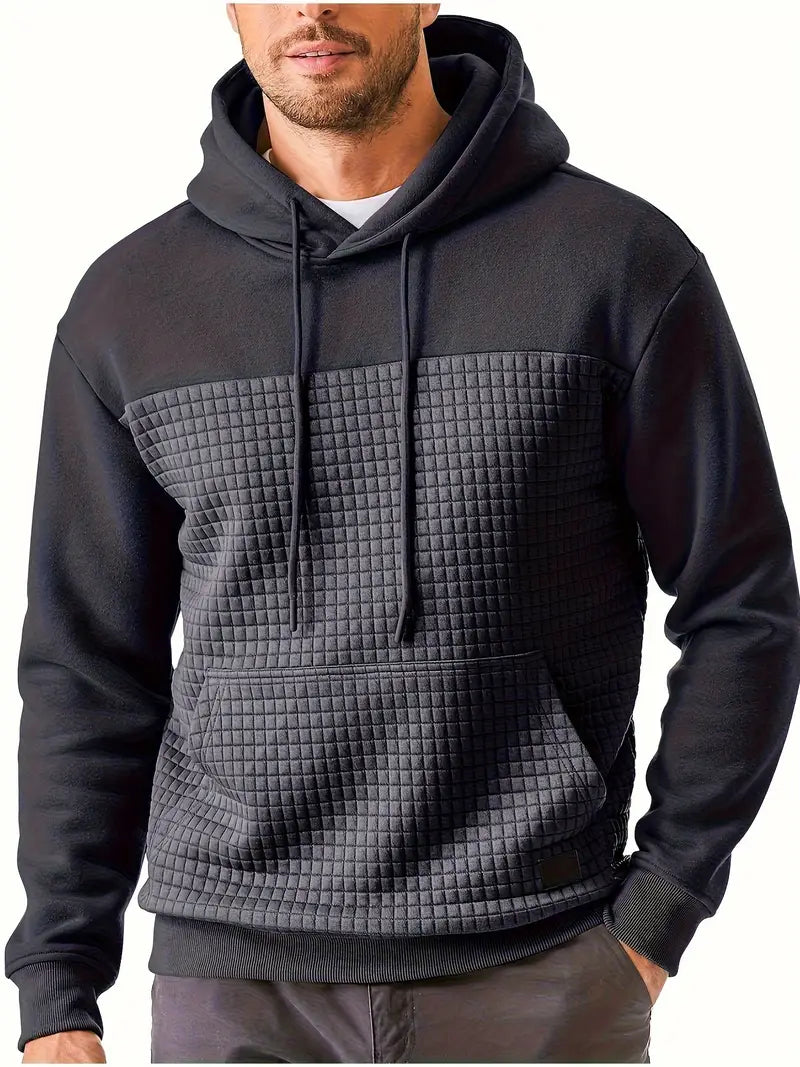 Dashiell - Textured Grid Hooded Sweatshirt