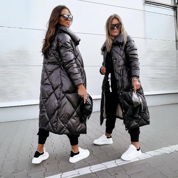 Nicole | Long Quilted Cotton Coat