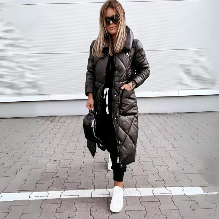Nicole | Long Quilted Cotton Coat