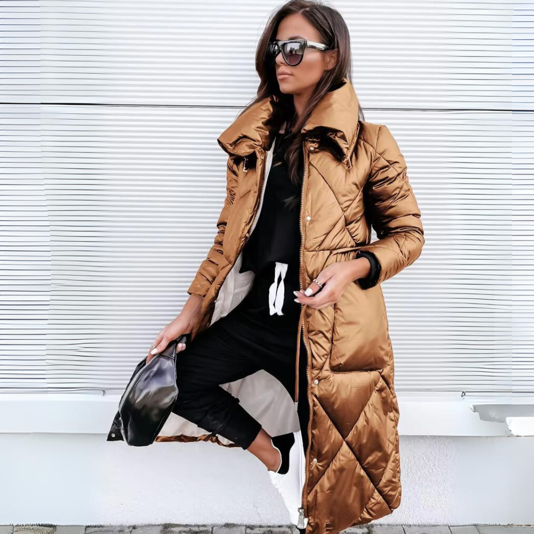 Nicole | Long Quilted Cotton Coat