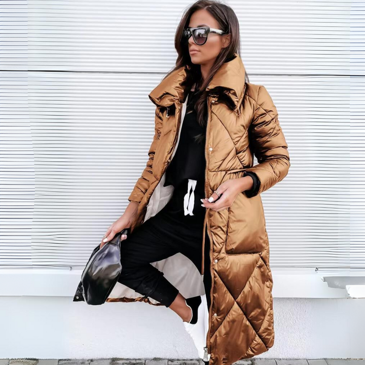 Nicole | Long Quilted Cotton Coat