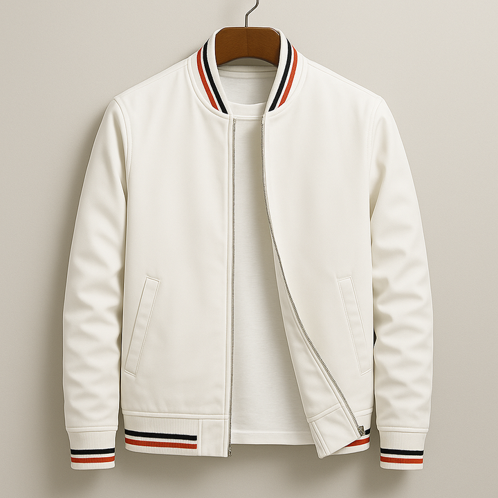Chez Monsieur | Elegant Striped Bomber Jacket