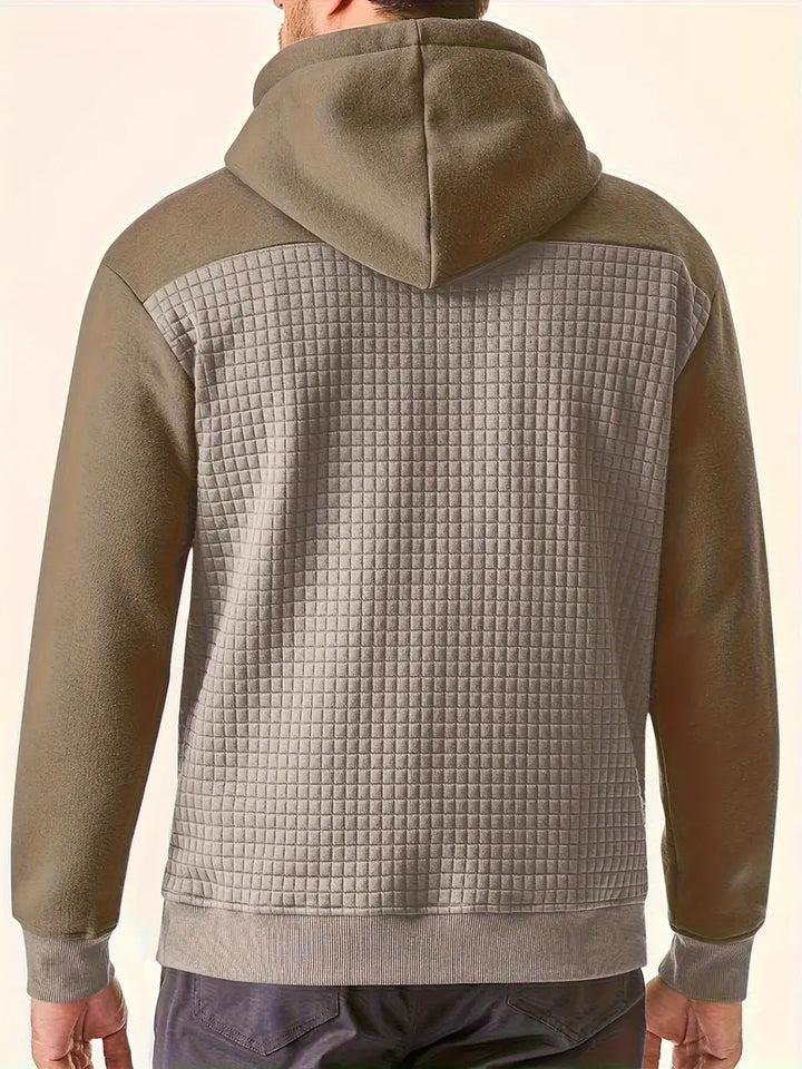 Dashiell - Textured Grid Hooded Sweatshirt