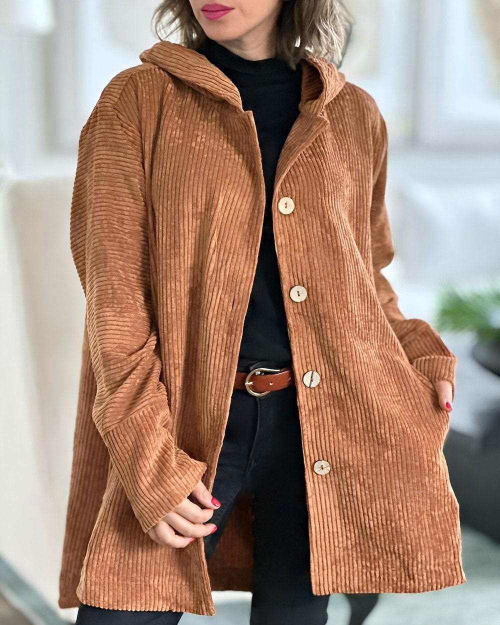 Cordia™ | Cozy Corduroy Hooded Jacket