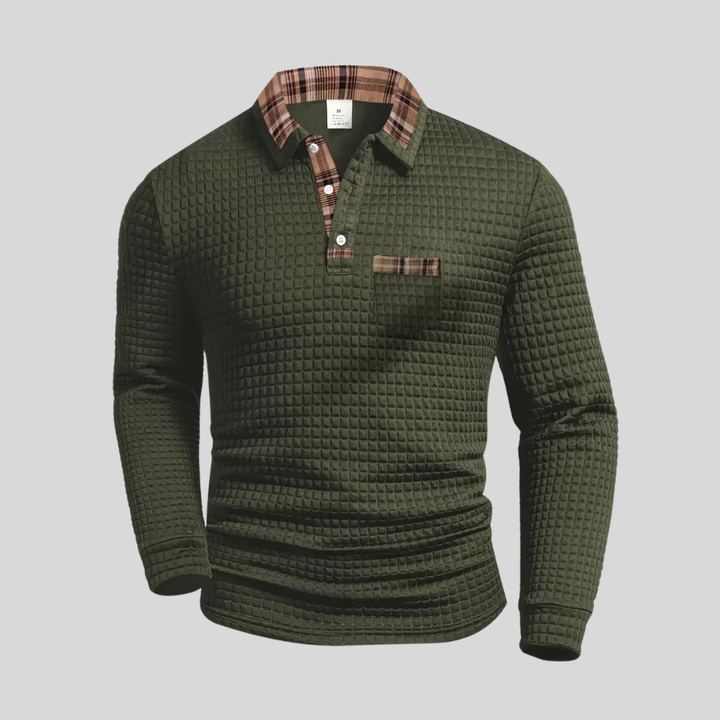 Dvarko | Casual Polo Shirt with Check Pattern