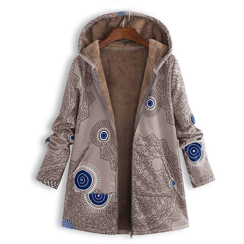 Myrthe™ Warm Fleece Jacket with Boho Print