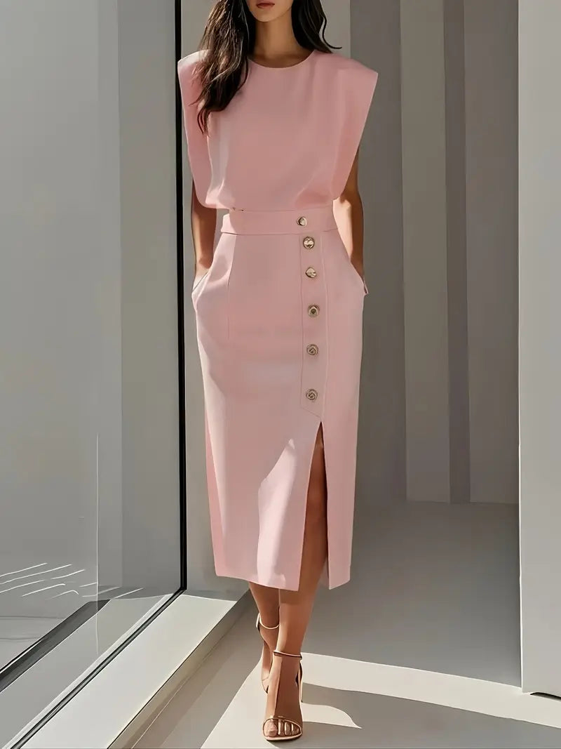 Yasmin™ | Midi Dress with Side Slit