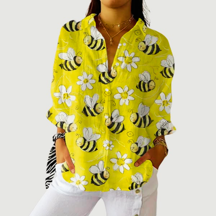 Fiora | Ocean Patchwork Blouse