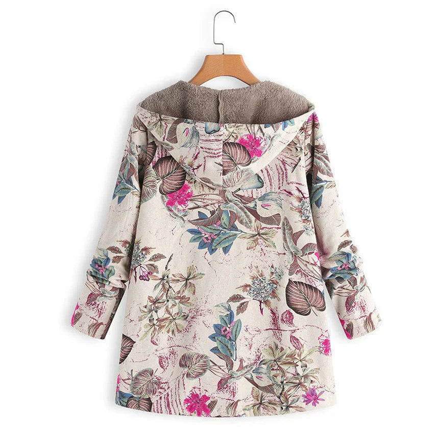 Myrthe™ Warm Fleece Jacket with Boho Print