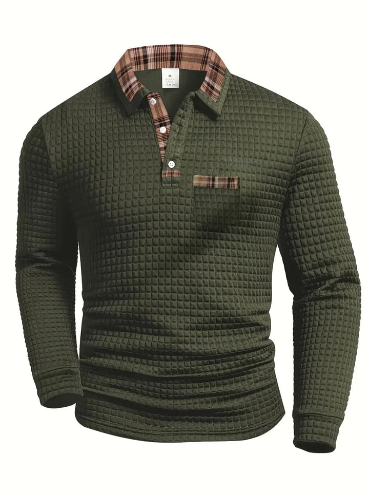 Dvarko | Casual Polo Shirt with Check Pattern