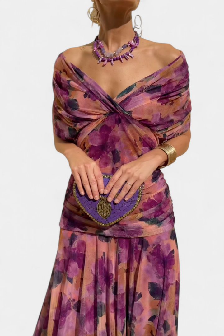 Hayden Laluna™ | Elegant Floral V-Neck Dress