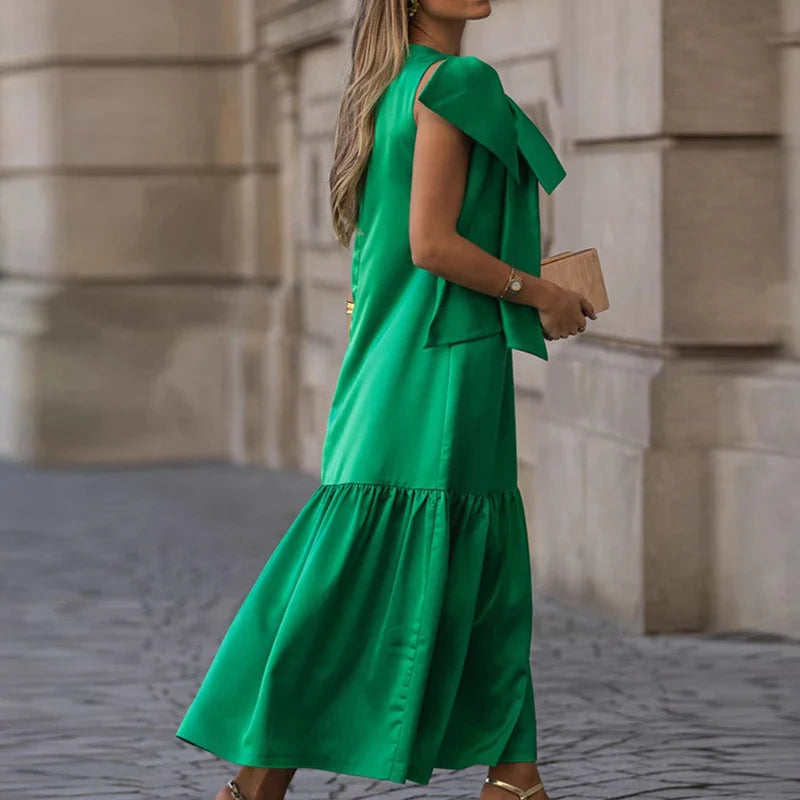 Aurélie – Elegant Bow Detail Maxi Dress