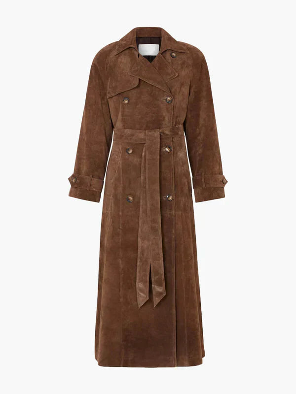 Suzanne| Classic Suede Trench Coat