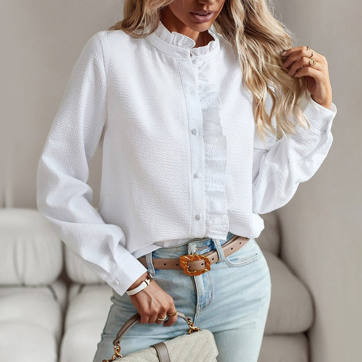 Valentina Rossi Ruffle Trim Shirt