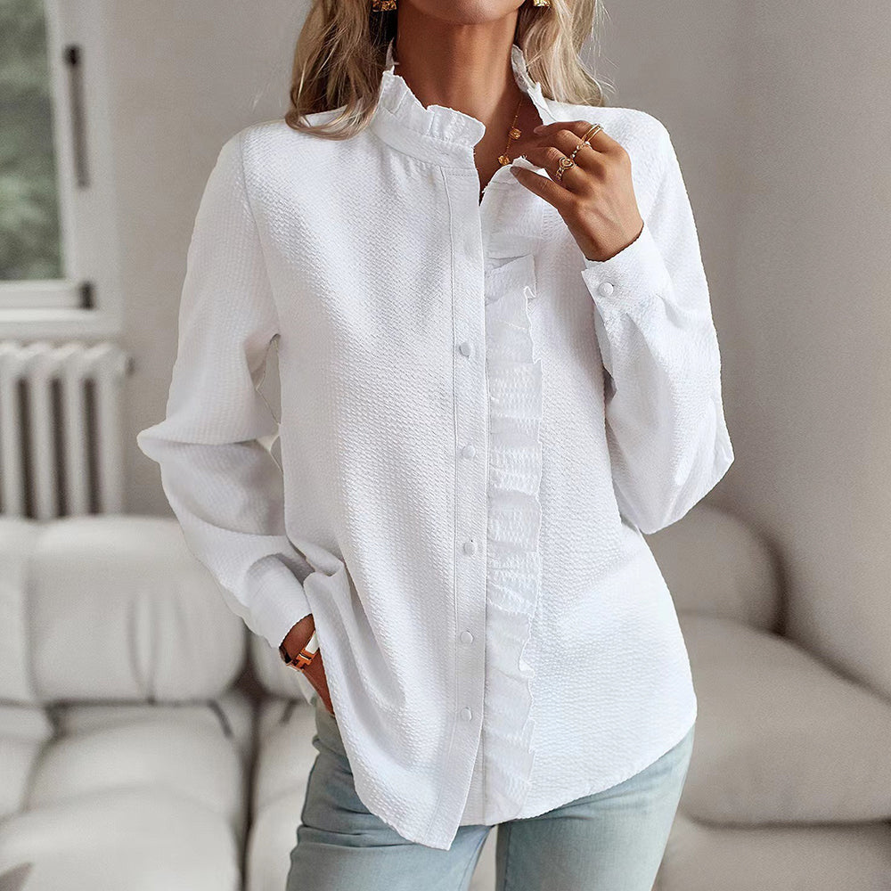 Valentina Rossi Ruffle Trim Shirt