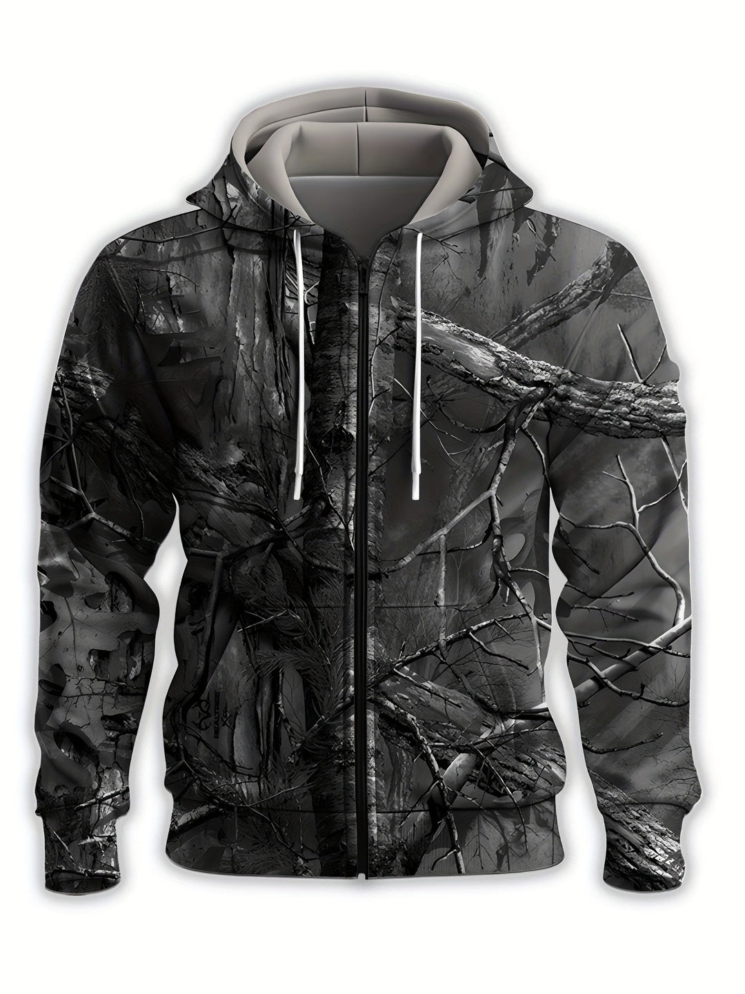 Whitaker - Branch Printed Hoodie With Zip Up