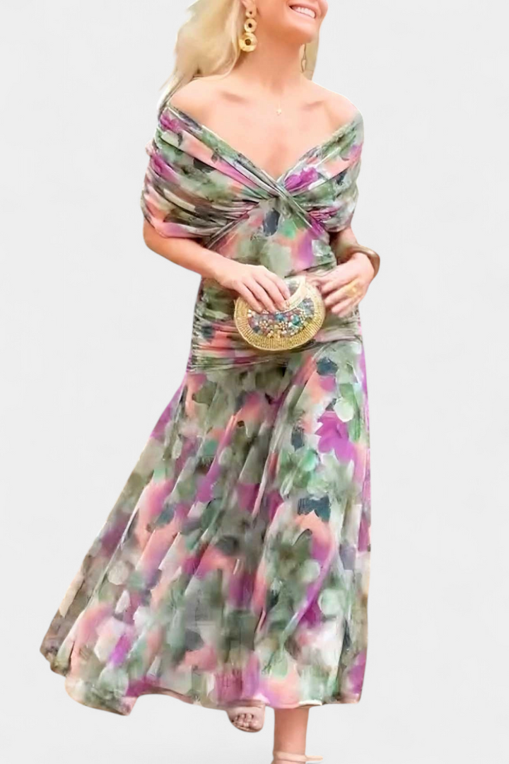 Hayden Laluna™ | Elegant Floral V-Neck Dress