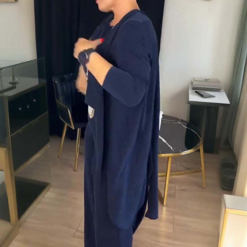 Mouna | Elegant 3-Piece Set with Long Cardigan
