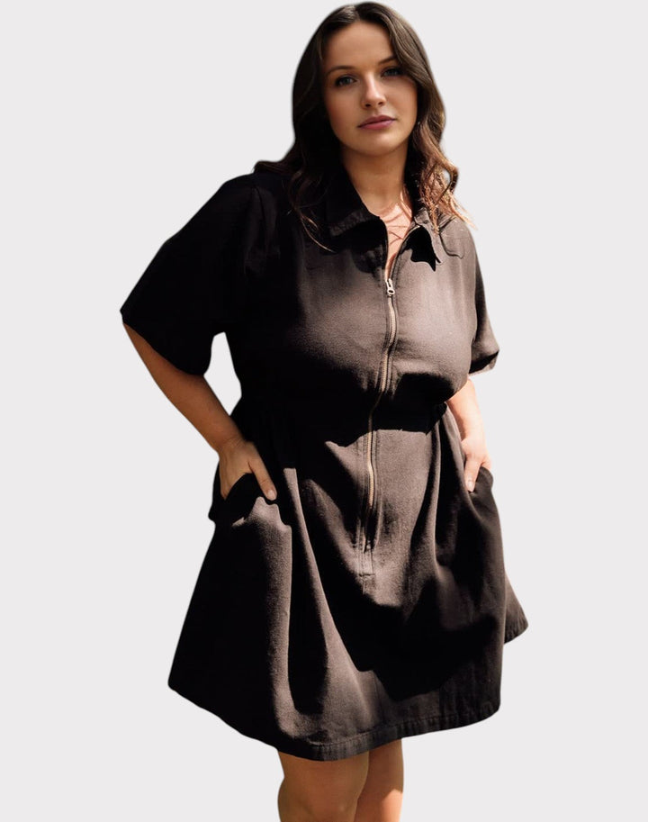 Noir Sping Zip Dress