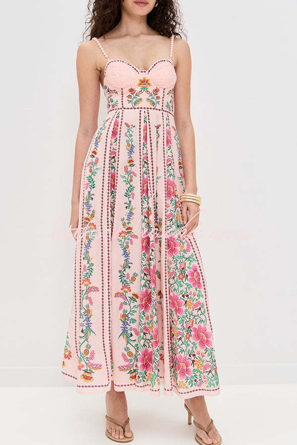 Elena – Romantic Sweetheart Maxi Dress