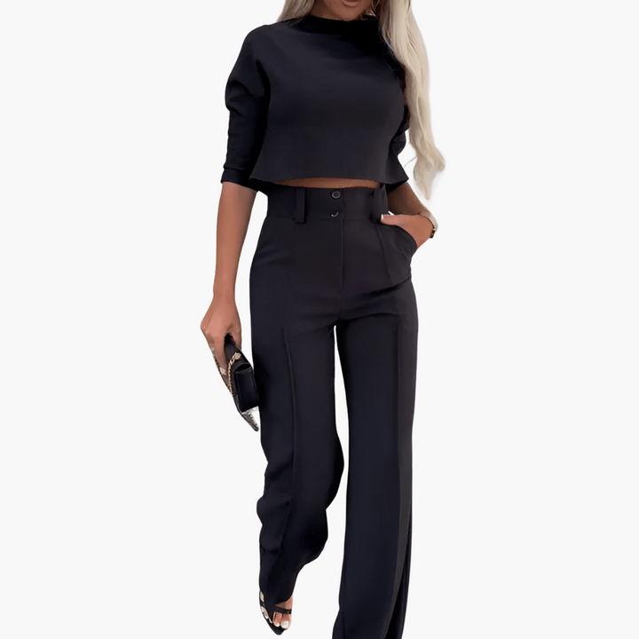 Cleo - Elegant Crop Top Set for Women