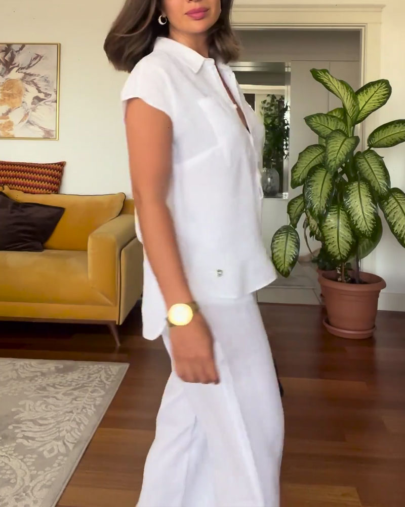 Tiphaine | Solid Color Casual Pantsuit