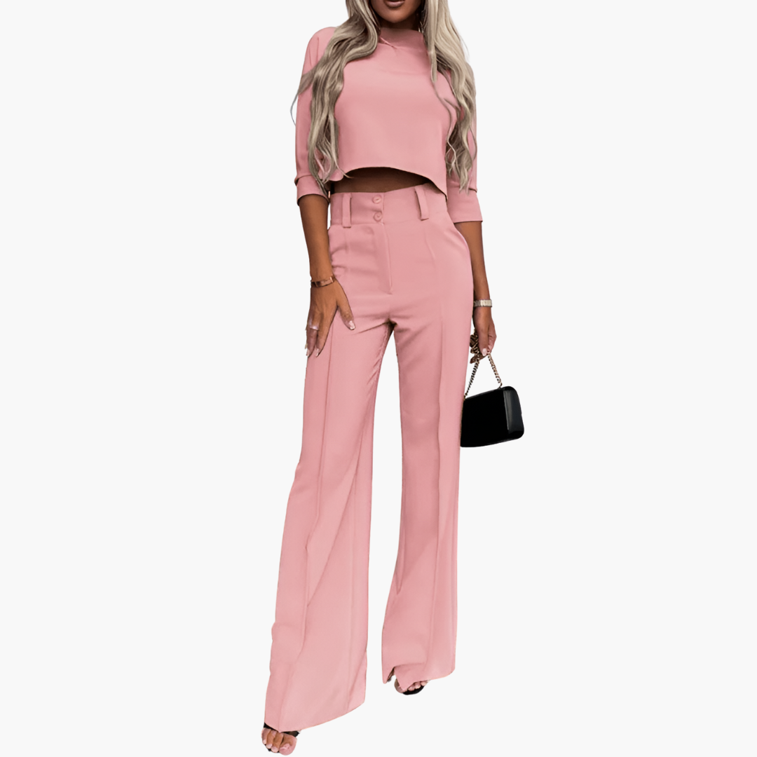 Cleo - Elegant Crop Top Set for Women