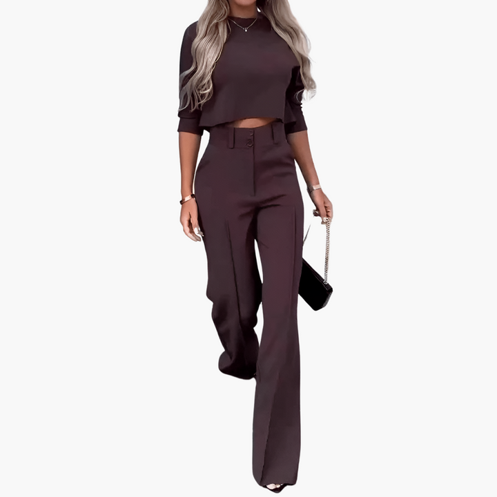 Cleo - Elegant Crop Top Set for Women