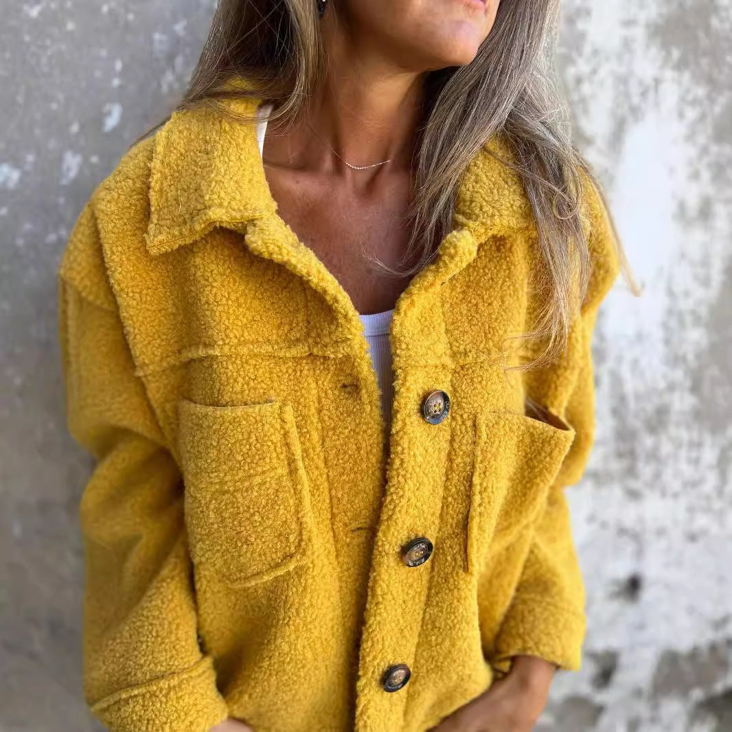 Fleece Button Jacket - Cozy Women's Outdoor
