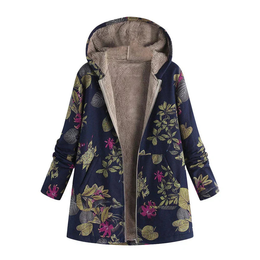 Myrthe™ Warm Fleece Jacket with Boho Print
