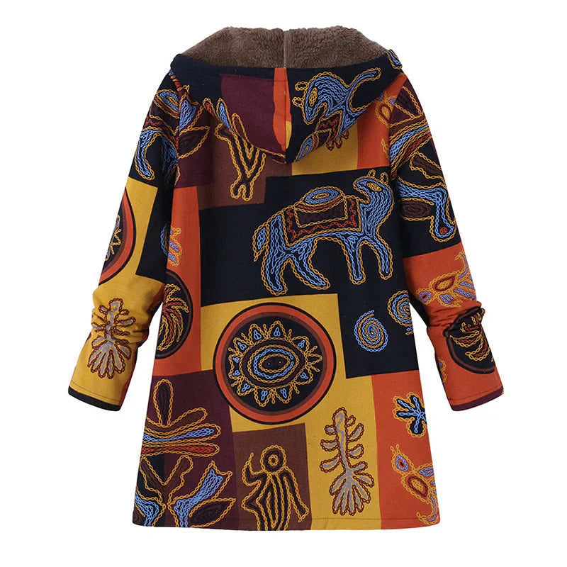 Myrthe™ Warm Fleece Jacket with Boho Print