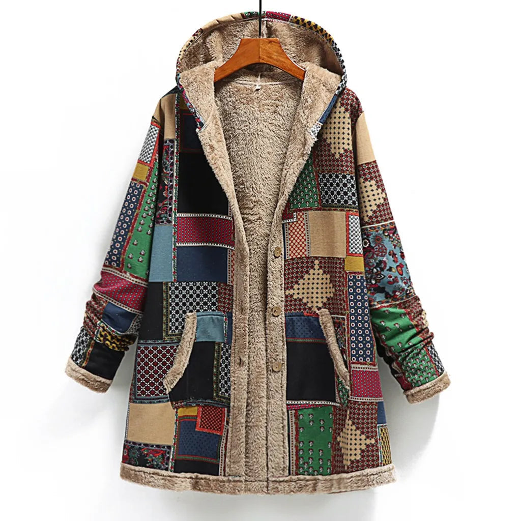 Giuliana Fuzzy Patchwork Jacket