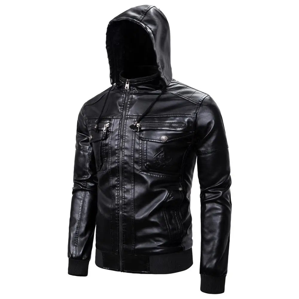 Nathan™ | Black jacket with removable hood