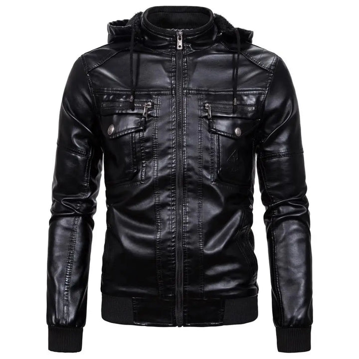 Nathan™ | Black jacket with removable hood