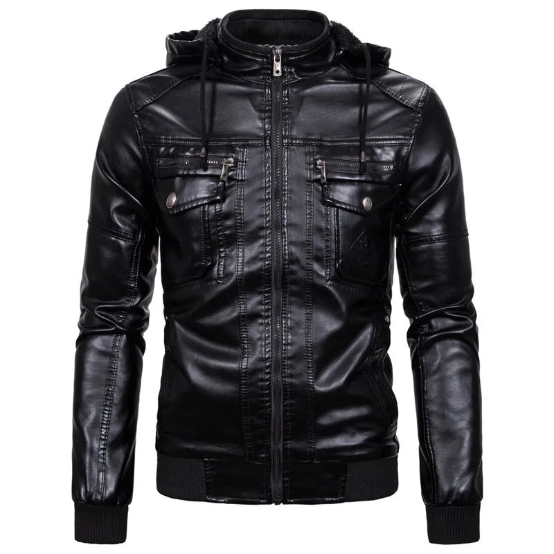 Nathan™ | Black jacket with removable hood