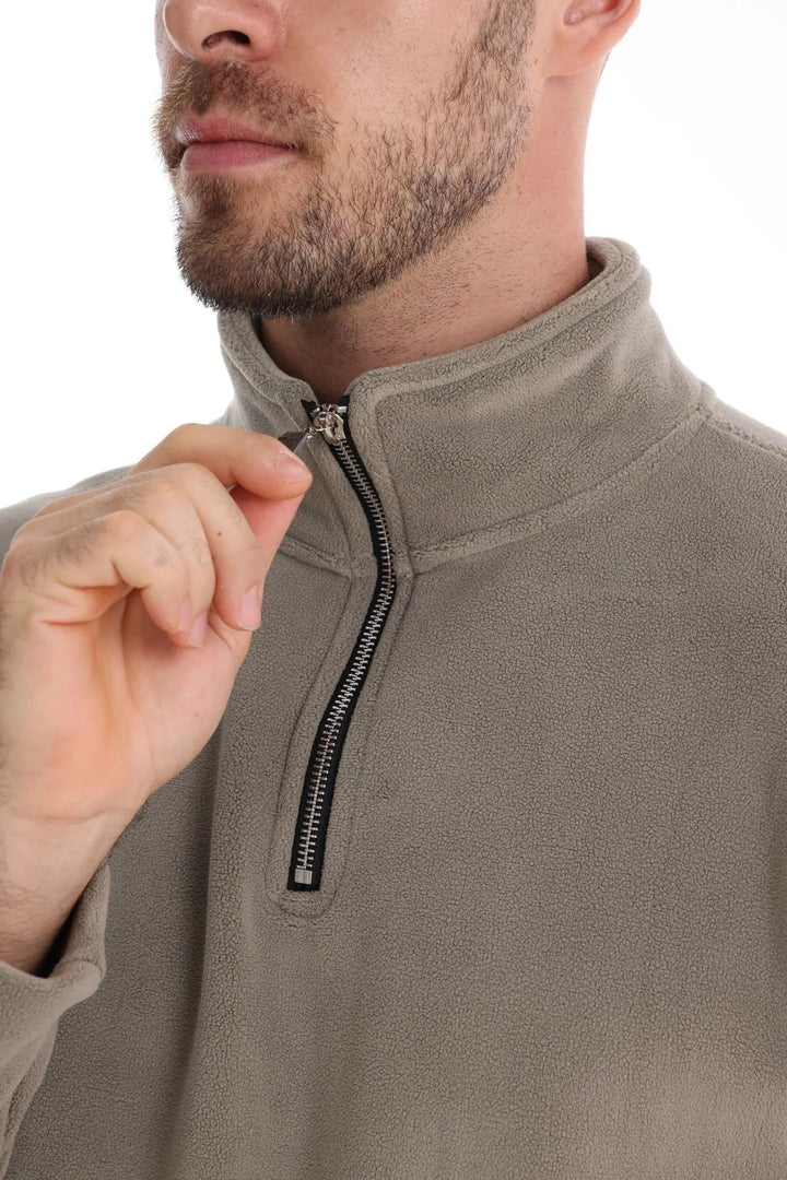 Joshua | Fleece Pullover with Quarter Zip