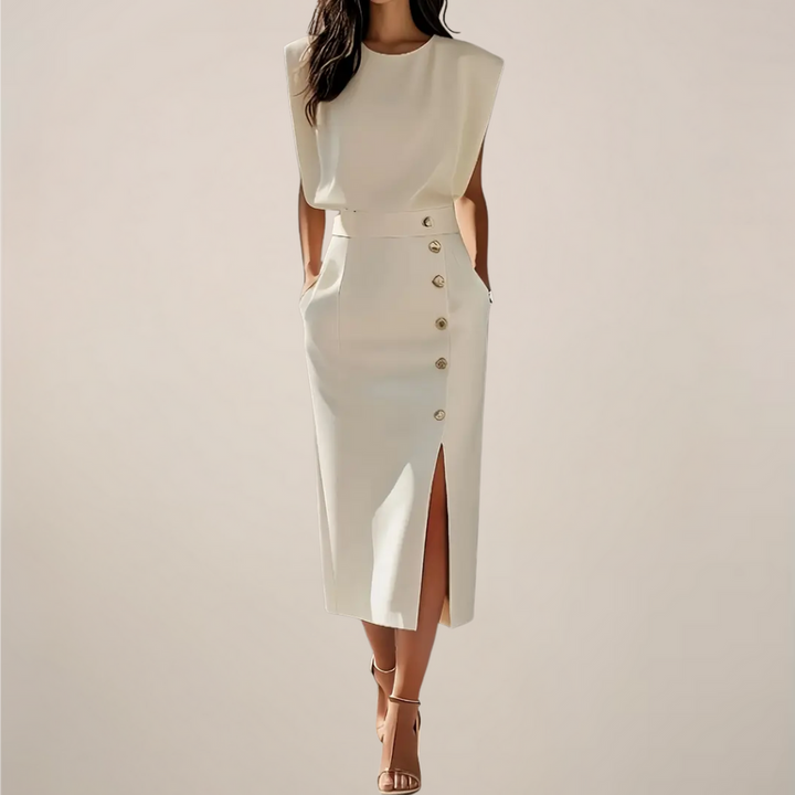 Yasmin™ | Midi Dress with Side Slit
