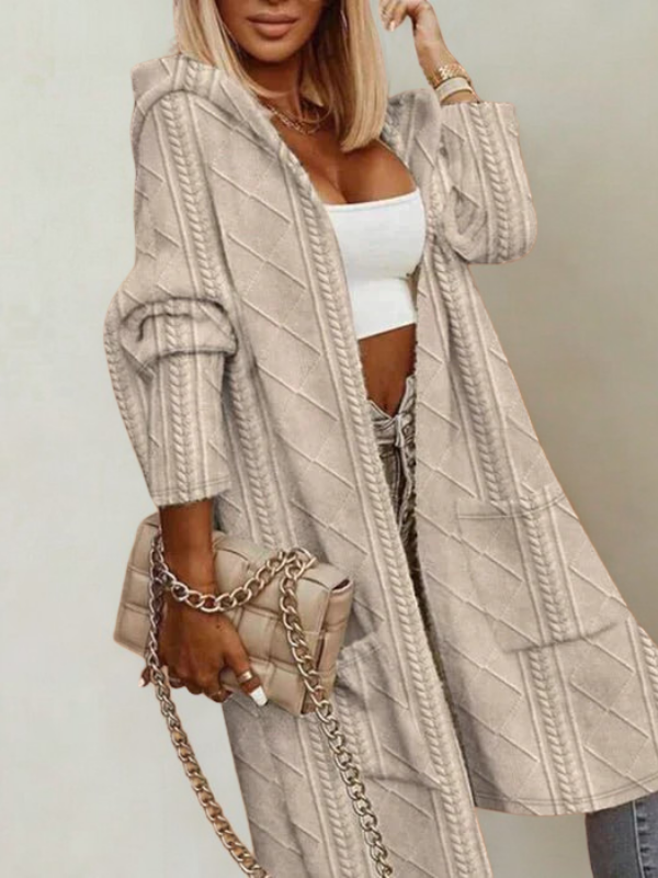 Ella chic | Long Knit Hooded Cardigan