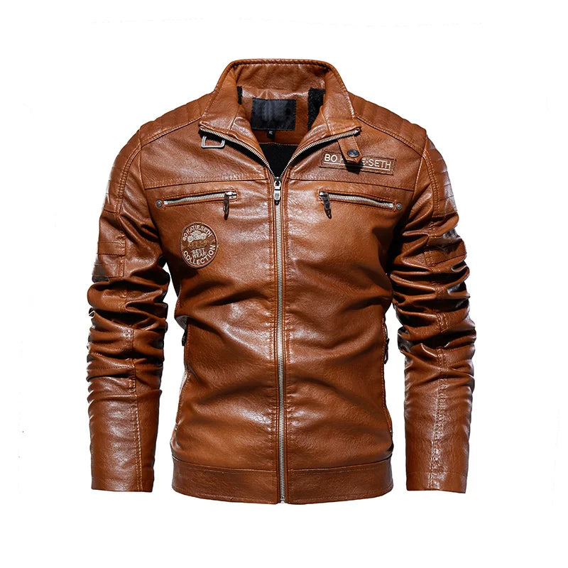 Alexandre™ | Vintage Brown Biker Jacket
