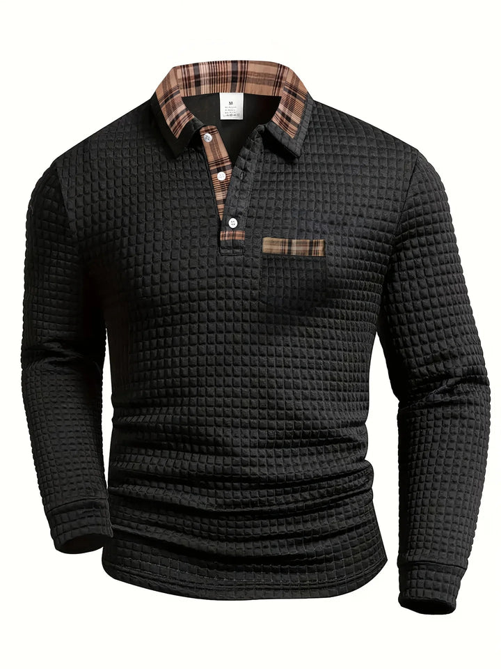 Dvarko | Casual Polo Shirt with Check Pattern