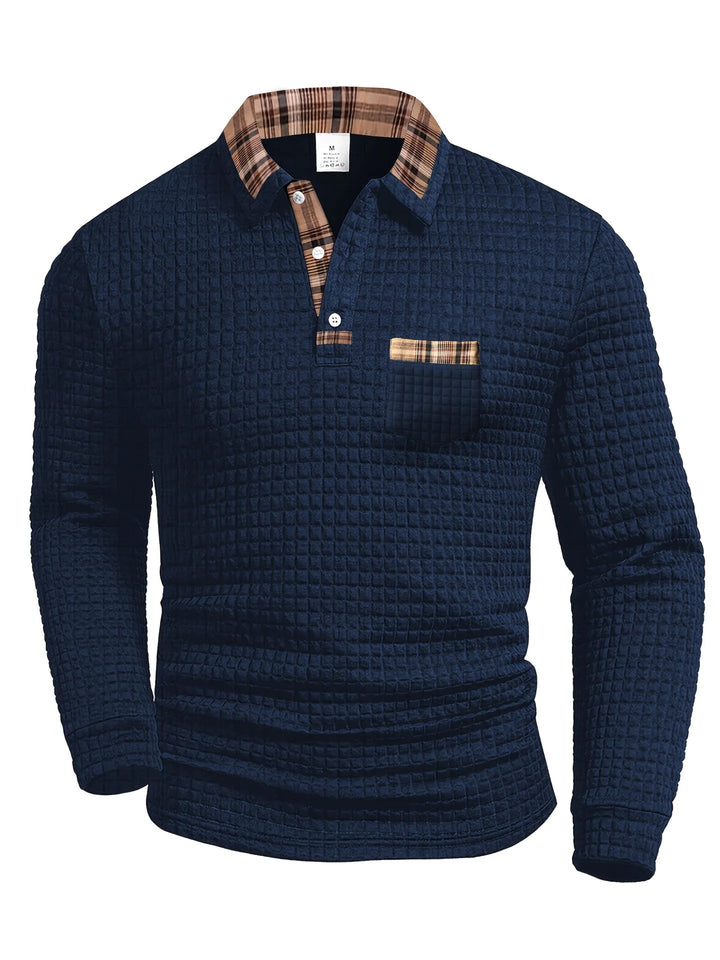 Dvarko | Casual Polo Shirt with Check Pattern