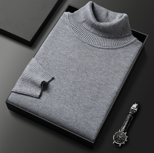 Alfred - Sweater with ribbed collar and cuffs with turtleneck
