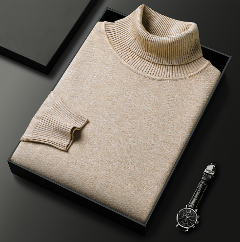Alfred - Sweater with ribbed collar and cuffs with turtleneck