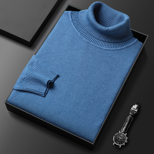 Alfred - Sweater with ribbed collar and cuffs with turtleneck