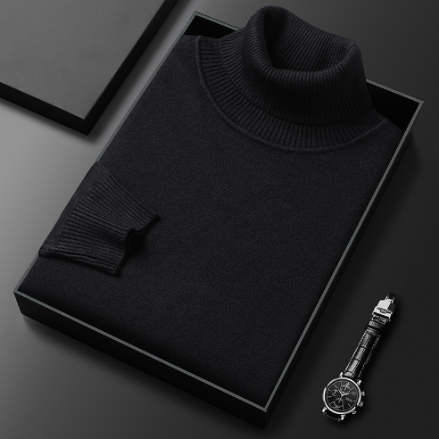 Alfred - Sweater with ribbed collar and cuffs with turtleneck