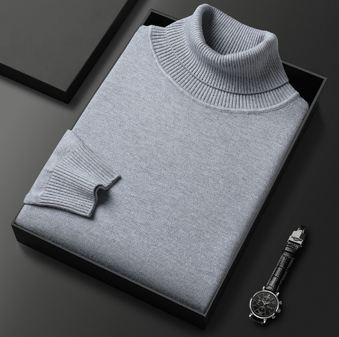 Alfred - Sweater with ribbed collar and cuffs with turtleneck