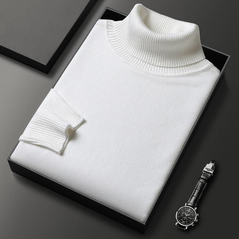 Alfred - Sweater with ribbed collar and cuffs with turtleneck